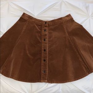corduroy brown mini skirt